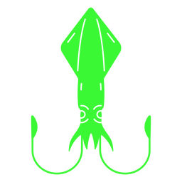 A bioluminescent squid PNG Design