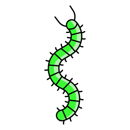 Bioluminescent green centipede PNG Design