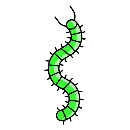 centopéia verde bioluminescente Desenho PNG