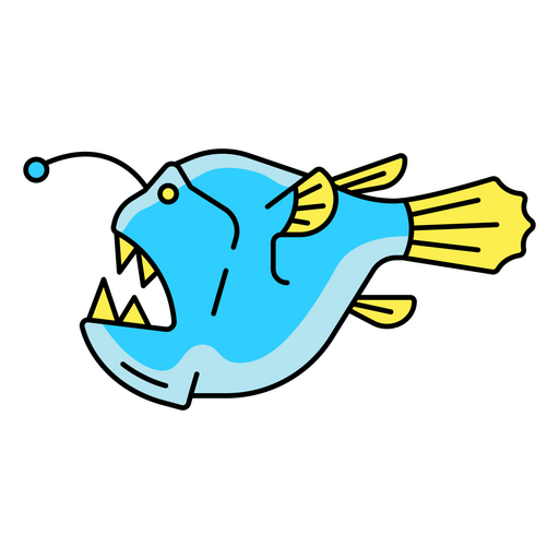 A bioluminescent ocean angler fish PNG Design