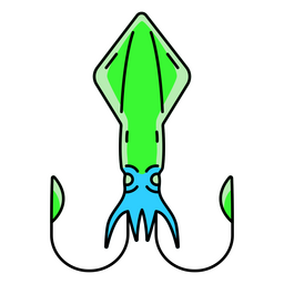 Un calamar oceánico bioluminiscente Diseño PNG