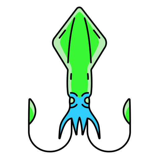 A bioluminescent ocean squid  PNG Design