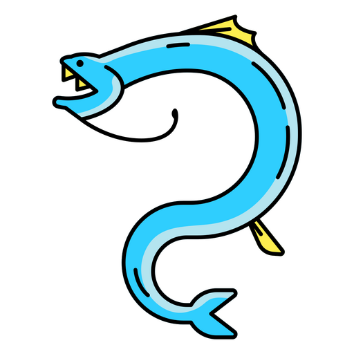 Una anguila marina bioluminiscente Diseño PNG