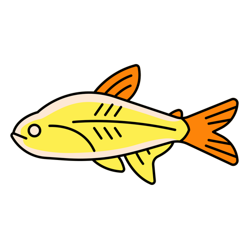 Un colorido pez bioluminiscente Diseño PNG