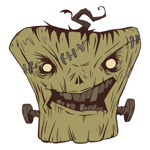 Personagem de Frankenstein de abóbora de Halloween Desenho PNG