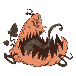 Halloween pumpkin creature monster character PNG Design