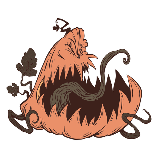 Halloween pumpkin creature monster character PNG Design