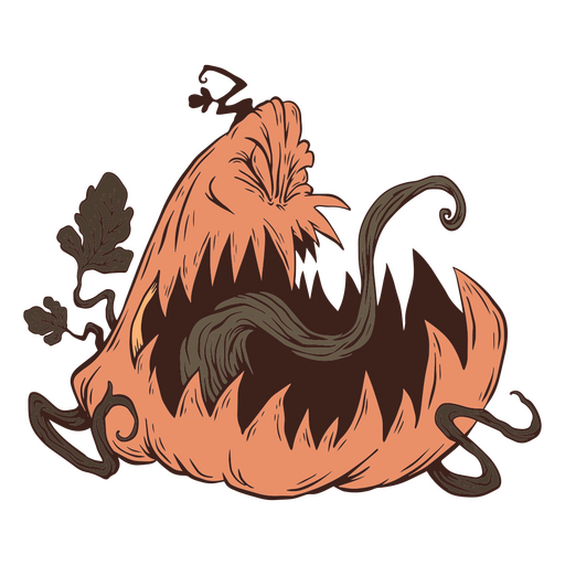 Personagem de monstro de criatura de abóbora de Halloween Desenho PNG