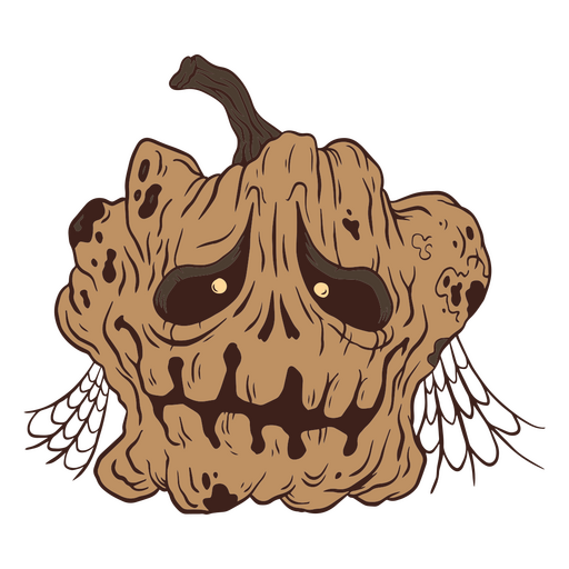 Carácter de calabaza podrida de Halloween Diseño PNG