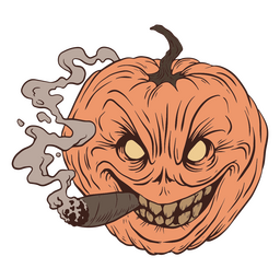 Halloween smoking pumpkin character PNG Design Transparent PNG