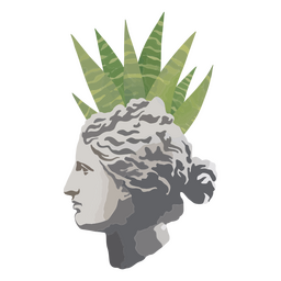 Anmutige Skulptur mit Blättern geschmückt PNG-Design