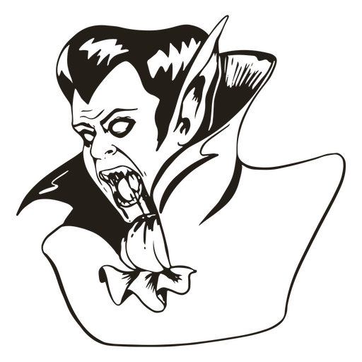 Vampiro alto contraste halloween Diseño PNG