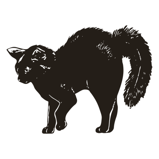 Design PNG E SVG De Gato Preto De Desenho Animado Sentado Para Camisetas