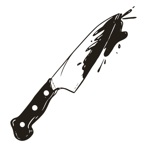 Dark bloody knife PNG Design