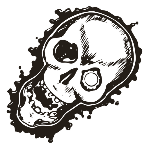 Calavera con cuencas vacías y una sonrisa siniestra Diseño PNG