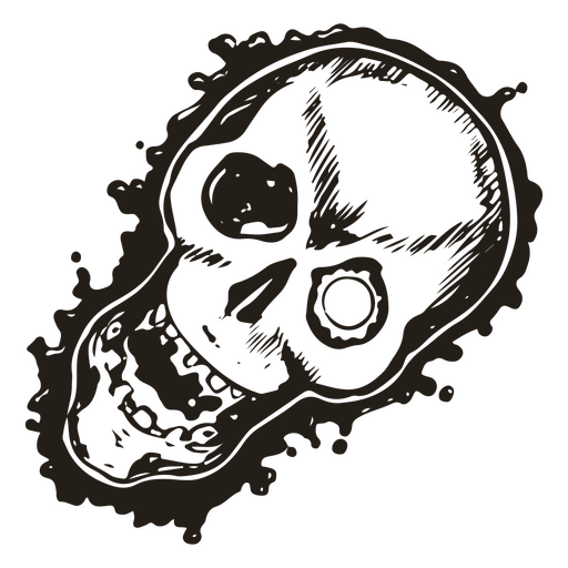 Skull with empty eye sockets and a sinister grin PNG Design