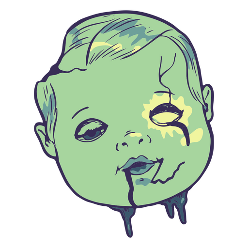 Monstruo bebé con ojos y boca ensangrentados Diseño PNG