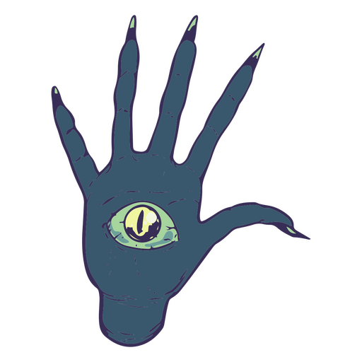 Hand with eye and sharp claws PNG Design