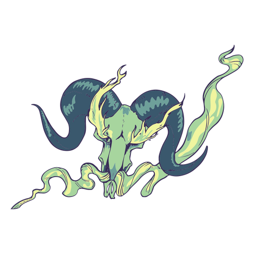 Slimy creature with big horns PNG Design