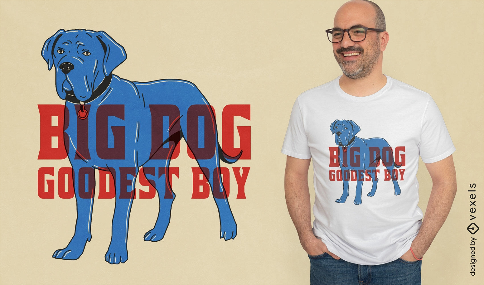 Perro grande, el mejor dise?o de camiseta de perro chico.
