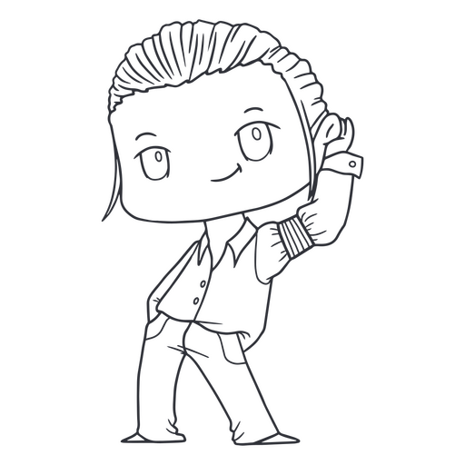 Netter Chibi-Charakter mit einem schönen Haarschnitt PNG-Design