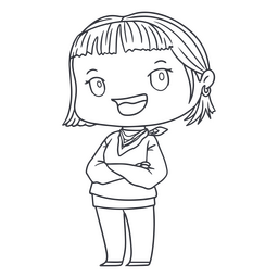 A cute chibi girl enjoying the day PNG Design