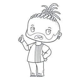 Chibi Character Wearing A Nice Beard PNG & SVG Design For T-Shirts