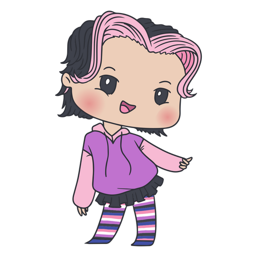 Personaje chibi súper genial Diseño PNG