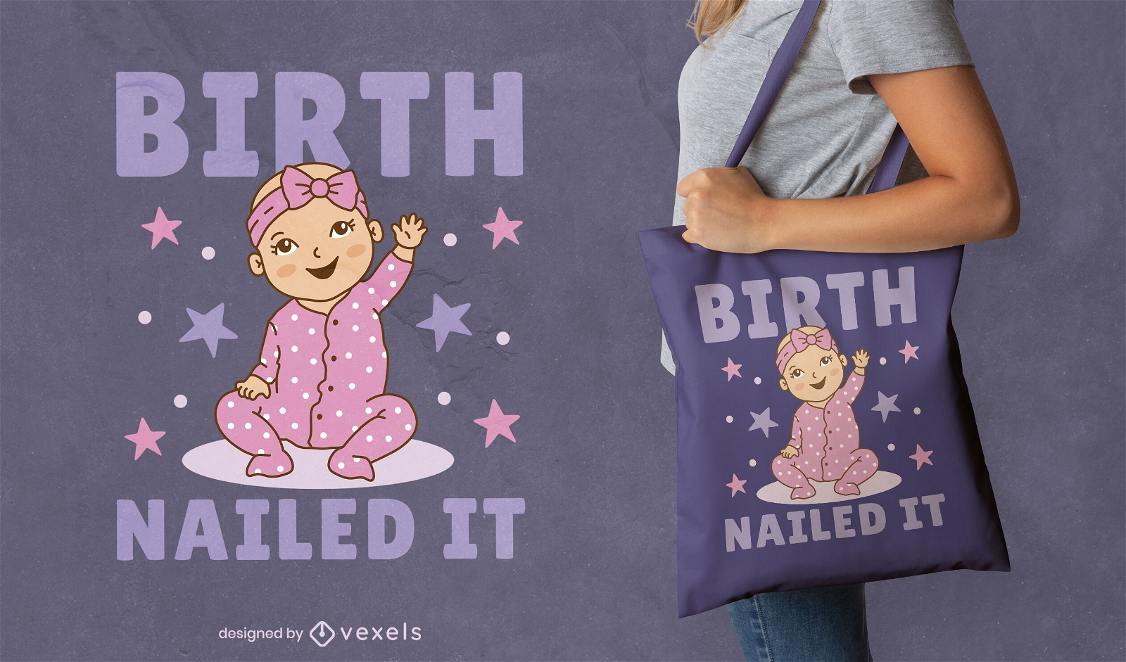 Cute baby girl child tote bag design