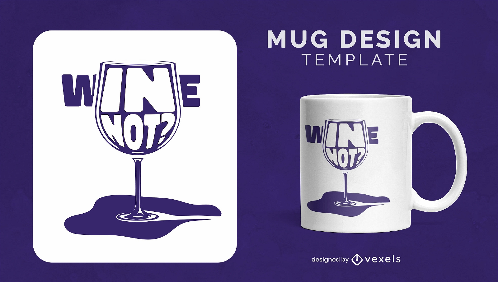 Wine glass funny quote mug template