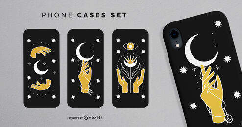 Set de fundas para móvil manos místicas