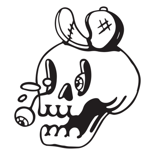 skull with one eye out PNG Design