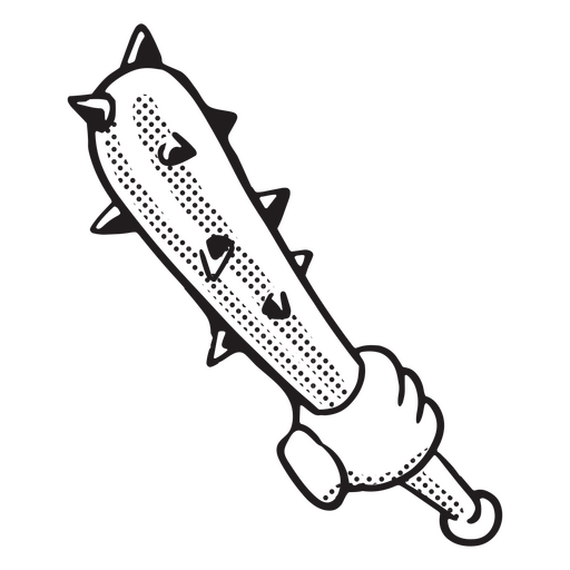 Murder hand holding a spiked staff PNG Design
