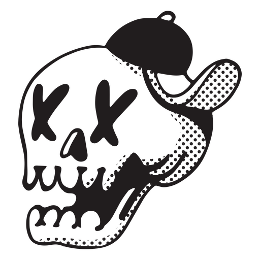 Creepy skull with a cap PNG Design