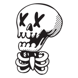 Spooky Halloween Skull PNG & SVG Design For T-Shirts