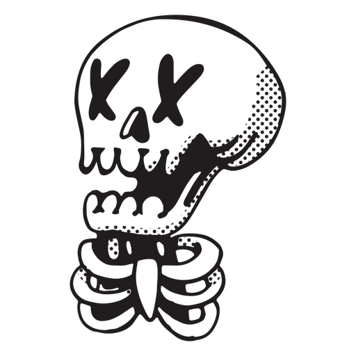 Design PNG E SVG De Crânio De Halloween Assustador Para Camisetas