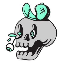 Skull losing eyes PNG Design