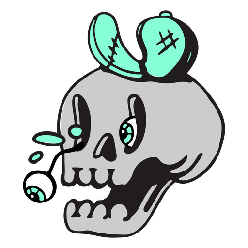 Skull losing eyes PNG Design