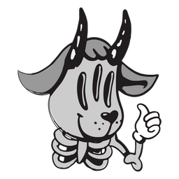 Gruseliger Widder mit sichtbarem Skelett PNG-Design