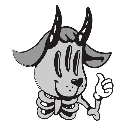 Spooky ram with visible skeleton PNG Design