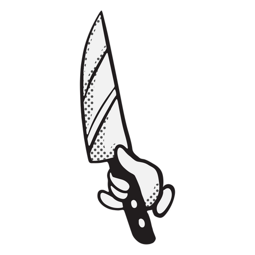 Murderous hand with knife PNG Design