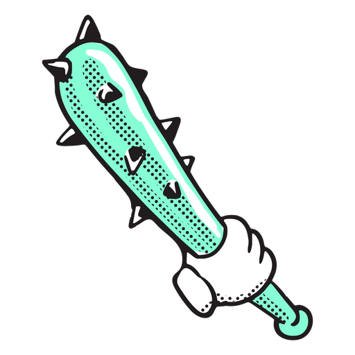 Scary hand with spiked staff PNG Design