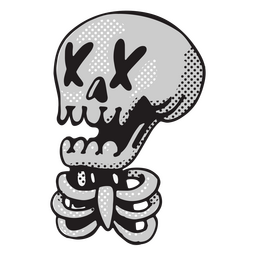 Schrecklicher Halloween-Schädel PNG-Design