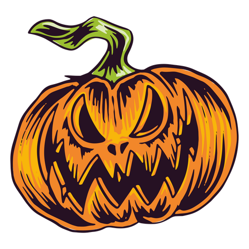 Scary halloween pumpkin PNG Design