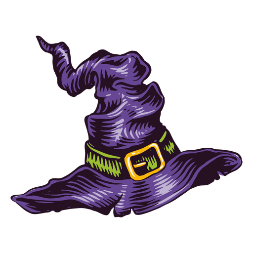 Sombrero de bruja púrpura clásico Diseño PNG