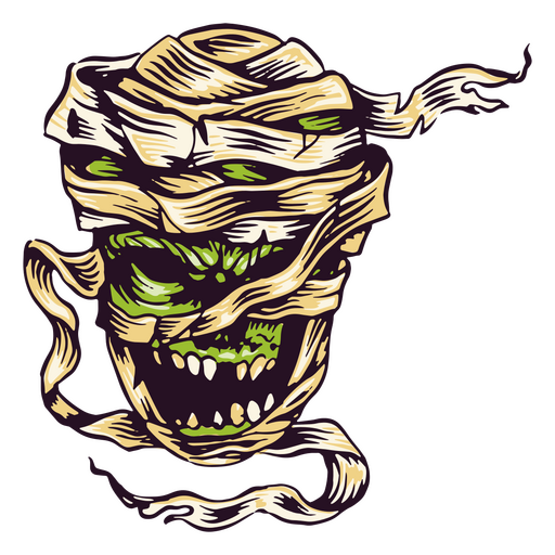Cabeza de zombi aterrador Diseño PNG