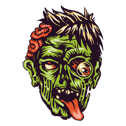 Horrible zombie head PNG Design