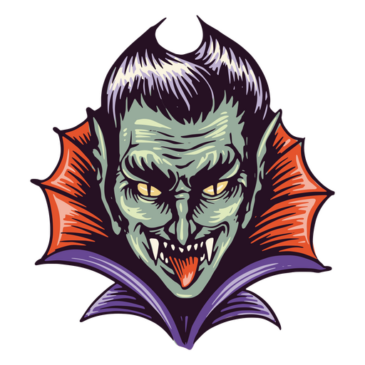 Vampiro aterrador sonriente Diseño PNG