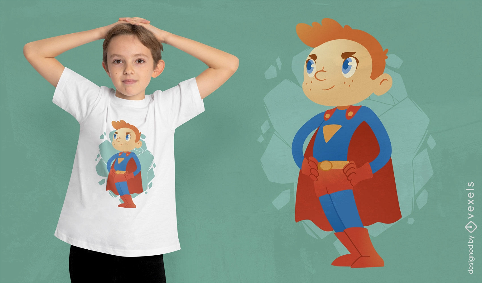 Cute superhero child t-shirt design