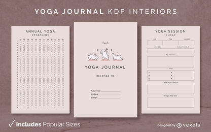 Yoga bunnies journal Design Template KDP
